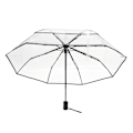 Miniatyrbillede 2 af 5: 3x Transparent paraply Automatisk paraply Regn Kvinder Mænd Sol Regn Auto Paraply Transparent + Sort
