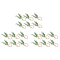 Miniatyrbilde 1 av 5: 18 stk. Eukalyptus Serviettringer Håndlagde Tretreperler Hjemmedekorasjon Kunstig Grønt Serviettholdere For
