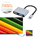Pikkukuva 3 / 4: Usb Type C - 4k Hdmi Vga -sovitin Usb C - Hdmi -muuntimet 1080p Vga -monitoimuistimet