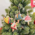 Miniatyrbild 4 av 5: 4 st julmetall dansande ängelhängen julgranshängande prydnader julgran docka dekoration