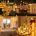 Miniatyrbillede 2 af 5: LED Lysstreng, 32 meter 200 LED Julelys, 8 Tilstande Varme Lysstreng, Feelygter, Dæmpbare Juletræslygter