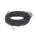 Miniatyrbillede 1 af 4: 1 pakke 25m polyester elastisk flettet tråd rør ledninger garn rør mesh bånd vævet reb FIY håndlavet hovedbeklædning armbånd håndværk fremstilling (sort)