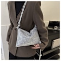 Miniatyrbillede 1 af 8: Dame Piger Diamanter Skuldertasker Tote Tasker Messenger Taske Bryllupsfest Håndtaske silver