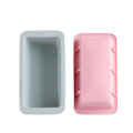 Miniatyrbillede 1 af 2: 2 stk. DIY rektangulær kageform silikone bageform toastform kage sandwichboks til mousse kage brød (blå + pink)
