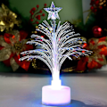 Miniatyrbild 1 av 4: Led Mini Julgran Färger Ändrar Fiberoptisk Julgran Med En Stjärna Batteridriven Bordsjulgran Led Nattljusgran För Julhelg