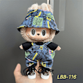 Miniatyrbillede 1 af 3: Labubu Modesæt - Outfit til 15/17cm Plysdukker, V1 V2 Stropper Bukser LBB-116