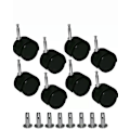 Miniatyrbillede 5 af 5: 8 x 360 Graders Drejelige Hjul til Divan, Sofa, Kontorstol, Sort