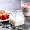 Miniatyrbillede 2 af 5: Glas Mælkekarton Klar Mini Flødekande Beholder Kande Kaffe Kop Saftflaske