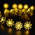 Miniatyrbild 3 av 5: Solcellsblomster ljusslinga utomhus vattentät uppgraderad blomma älva ljus för trädgård staket uteplats gård julgran (varmvit)