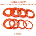Miniatyrbillede 4 af 4: 2x 4mm 15 Meter/30 Meter Orange Guide Device Nylon Elektrisk Kabel Træk Trækkere Rør Slange Rodder Fi