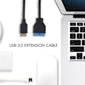 Miniatyrbillede 3 af 5: Usb 3.1 Front Panel Header til Usb 3.0 20pin Header Forlængerkabel til Motherboard 20cm