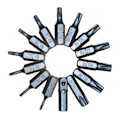 Miniatyrbilde 2 av 5: 14-delt tamper-proof Torx-bitssett, S2-legeringsstål T5-T40 sikkerhets-tamper-resistent stjernbits. Gaver til menn