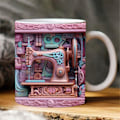 Miniatyrbillede 4 af 5: Nyt 3d syet malet krus 3d rum krus boligindretning krus kaffekopper værelse dekoration og display C