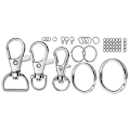 Miniatyrbilde 2 av 5: 265 stk metall hummerklospenne med nøkkelring for håndverk, snorlås, karabinkrok, dreibare spenner