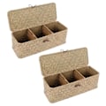 Miniatyrbilde 1 av 5: 2x Toalettpapirkurv - 3 Rutete Rattan Toalett Bad Oppbevaringskurv - Smykker Kosmetikk S