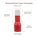 Miniatyrbillede 2 af 5: Diamant Hulsavsbor med M14 Gevind, Præstationsbrazed Hulskærer (16mm)