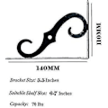 Pikkukuva 2 / 5: 2 kappaletta koristeellisia hyllynkannattimia, seinään kiinnitettävä kelluva hyllynkannatin, L-muotoinen raskaan sarjan metallikulmatuki 140x110mm (musta)