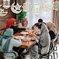Miniatyrbilde 4 av 5: 9 stk. Treanheng Ornament Ramadan Hul Dekorasjon Måne Stjerne Vindlys Form Anheng Ornament