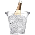 Miniatyrbilde 1 av 5: 4 liters plast champagnebøtte kjøler, tykke klare drikkekar med håndtak, tykk vinkjølerbøtte for bar, hjem, fester