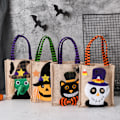 Miniatyrbilde 1 av 5: 4 Stykker Halloween Trick or Treat Vesker Lin Lærret Candy Vesker for Gresskarfest Snacks Goodie Gave Tote Bag for Barnfest