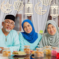 Miniatyrbilde 2 av 5: 9 stk. Treanheng Ornament Ramadan Hul Dekorasjon Måne Stjerne Vindlys Form Anheng Ornament