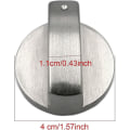 Miniatyrbilde 3 av 5: Gassknapp, 4 stk. Metall 6mm Universal Sølv Gasskomfyr Adapter Knapp Kontrollbryter Kokekontroll Overflate Lås