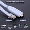 Pikkukuva 2 / 5: Usb-C-konsolikaapeli, tyyppi C - Rj45 -sarjaliitäntäkaapeli reitittimen vianmääritykseen
