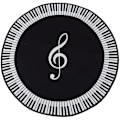 Miniatyrbilde 1 av 5: Nytt teppe musikk piano tast svart hvitt rundt teppe ikke- teppe hjem soverom matte gulvdekorasjon