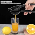 Miniatyrbillede 2 af 5: Manuel citronpresser i zinklegering - Citruspresser - Appelsinpresser - Presseværktøj - Køkkenudstyr - Tilbehør (sort)