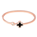 Miniatyrbild 1 av 7: Armband med fyrklöver i roséguldpläterad legering, lyckoarmband med 4 klöverblad i legering, accessoar 0.1