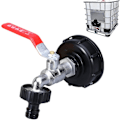 Miniatyrbillede 1 af 5: 1 stk. 3/4\" Plastbeholderhane-adapter 1000l med slangehane-adapter, Ibc-hane-stik S60x6, Havehane til opsamling af regnvand