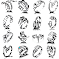 Miniatyrbild 1 av 5: Öppna ringar set knogstackring ormring boho fingerring för kvinnor män flickor