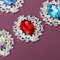 Miniatyrbild 2 av 3: 10 st DIY Strass Dekorationer Legering Smycken Prydnader Handgjorda Brosch Dekor Örhängen Hängen Leveranser (Blandad Färg)