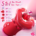 Miniatyrbillede 2 af 6: 5-i-1 Rose Vibrator - 10 Slikke- & 3 Sugefunktioner Voksenlegetøj