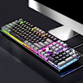 Miniatyrbild 2 av 3: Gamingtangentbord 104 tangenter RGB-tangentbord Full Size tangentbord Speltillbehör