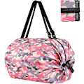 Miniatyrbillede 1 af 5: Letvægts indkøbsposer Tote Bag Nylon Foldbar Sort Strandtaske Med