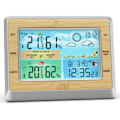Miniatyrbild 1 av 5: Silver Väder Inomhus Utomhus Termometer, Färgdisplay Digital Vädertermometer Prognos Station med Justerbar Bakgrundsbelysning