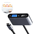 Pikkukuva 4 / 4: Usb Type C - 4k Hdmi Vga -sovitin Usb C - Hdmi -muuntimet 1080p Vga -monitoimuistimet
