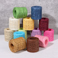 Miniatyrbillede 3 af 9: 2 ruller 200M håndstrikket Lafite Raffia strå miljøvenligt papirgarn bageemballage bælte reb sort Black Length 200m/roll