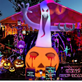 Miniatyrbilde 4 av 5: Halloween Oppblåsbar Spøkelse med Gresskar, Oppblåsbar Spøkelse med LED-lys, Halloween Dekorasjoner Luftblåst Spøkelse for Hjem Hage Plen