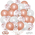 Miniatyrbillede 1 af 5: Rosaguld Balloner. Fødselsdagskonfetti Ballon. 60 Stykker 12 Tommer Latex Helium Gave
