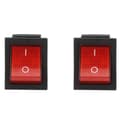 5 pcs Rocker Switch 16A 250V 4-Pin with Red Light Industrial Control Accessories 31 x 25 mm