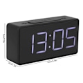 Miniatyrbild 5 av 5: （svart）Digital väckarklocka med stor display, batteridriven USB-strömförsörjning, tidsformat, högt alarm, lämplig för studenter att använda