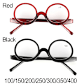 Miniatyrbillede 4 af 8: Roterende Forstørrelsesglas Makeup Briller Læsebriller +1.0~+4.0 sort black strength 2.0