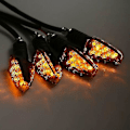 Miniatyrbilde 3 av 4: 4 stk/sett Universal Motorsykkel Led Blinklys Lang Kort Signal Blinklys Gult Tilbehør