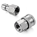 Miniatyrbillede 4 af 5: 1 sæt NPT 1/4 tommer højtryksrenser kobling tilslut stik han hun 1/4 hurtigkobling fittings Pre