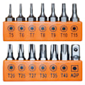 Miniatyrbilde 1 av 5: 14-delt tamper-proof Torx-bitssett, S2-legeringsstål T5-T40 sikkerhets-tamper-resistent stjernbits. Gaver til menn