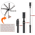 Miniatyrbillede 3 af 5: T08 Selfie Stick Tripod, Udtrækkelig Stativ Med Trådløs Fjernbetjening Til