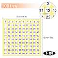 Pikkukuva 2 / 5: 100 arkkia numerotarran tarroja 1-100 numeroa pyöreät tarrat 0,4 tuuman pienet itseliimautuvat numerot