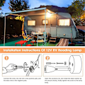 Miniatyrbillede 3 af 5: Usb Rv-lys Indvendig Læselampe Led Sengelampe 3w Rv Væglampe Armatur Drejelig Spo